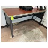 METAL FRAME OFFICE DESK, 59 IN X 25 IN, NO CONTENT
