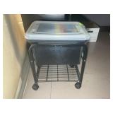 ROLLING CART WITH PLASTIC FILE BIN