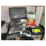 MISC GROUP OF OFFICE SUPPLIES INCLUDING KEYBOARDS,