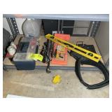 BOTTOM SHELF, HOLE SAWS, BLOCK PLANE, LEVEL