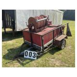 56in x 7ft Single axle trailer with water tank, ho