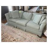 ROWE FURNITURE, BLUE UPHOLSTERED SOFA, APPROX 88 I