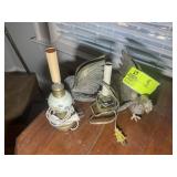 GROUP OF BRASS COLORED ROOSTERS, LAMPS