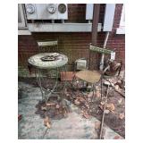 HIGH TOP PATIO TABLE 39.5 IN TALL WITH TWO CHAIRS