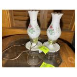 APPEAR TO BE MILK GLASS ELECTRIFIED OIL LAMPS