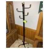 BLACK METAL COAT RACK, 69 IN TALL