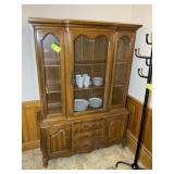 3 DRAWER 2 DOOR CHINA CABINET, ONE PIECE, LIGHTED,