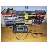 GROUP OF MISC VHS TAPES AND KINYO VHS CASSETTE REW
