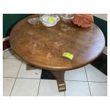 PEDESTAL BASE WOODEN DINING TABLE, 48 IN DIAMETER