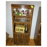 3 TIER 2 DOOR BOOK SHELF, 30 IN X 18.5 IN X 72.5 I