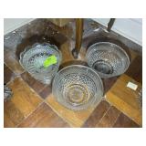 GROUP OF GLASS SERVING BOWLS