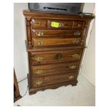 6 DRAWER WOODEN CHEST OF DRAWERS, 38 IN X 19 IN X