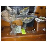 CONTENTS ON DRESSER, FIGURINES, VASES, DECORATIVE