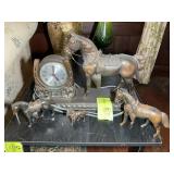 WESTERN THEMED HORSE MANTEL CLOCK