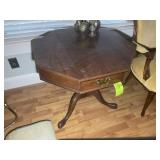 OCTAGON SHAPE SIDE TABLE WITH FOLD UP TOP, 28 IN D