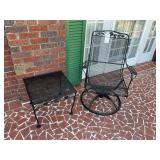METAL SWIVEL ROCKER WITH SIDE TABLE 20 IN SQ