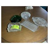 GROUP OF GLASS CANDY DISHES, ETC
