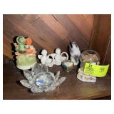 GROUP INCLUDING MISC FIGURINES, MUSIC BOX, SNOW GL