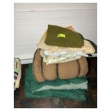 GROUP OF BLANKETS AND OVERSIZED SLEEPING BAG