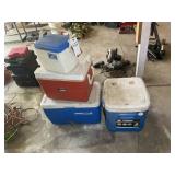 GROUP OF COLEMAN IGLOO AND THERMOS COOLERS
