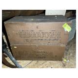 PAIR OF WOODEN TRUNKS