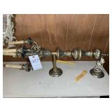 PAIR OF HEAVY METAL ELECTRIC WALL SCONCES 31 INCHE