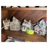 GROUP OF CHRISTMAS VILLAGE STYLE LIGHTED HOUSES, L