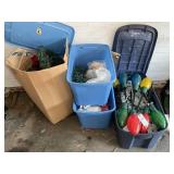 LARGE GROUP OF OUTDOOR CHRISTMAS DECORATIONS, WREA