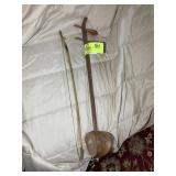 VINTAGE 2 STRING WOOD INSTRUMENT WITH BOW
