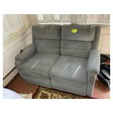 RECLINING LOVE SEAT, APPROX 59 IN , UPHOLSTERED