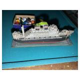 MODEL SHIP, MARKED OGAWAMARU, 26 IN LONG, 9 IN TAL
