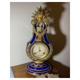 MARIE ANTOINETTE STYLE LYRE MANTEL CLOCK 15 IN AND