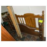 WOODEN HEADBOARD 59 IN, WOODEN FOOTBOARD 61 IN, NO
