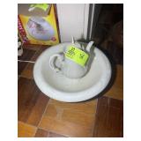 WASH BASIN AND SMALL PITCHER