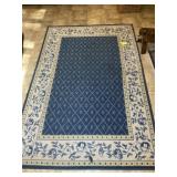 BLUE AND YELLOW AREA RUG, 62 IN X 94 IN