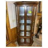 4 DOOR LIGHTED CURIO CABINET, 35 IN X 11 IN X 72 I