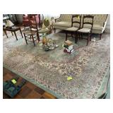 LARGE ORIENTAL STYLE RUG 138 IN X 190 IN, GREEN, P