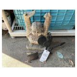 GROUP INCLUDING WOODEN BUDDHA APPROXIMATELY 16 IN