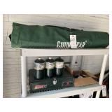 GROUP INCLUDING COLEMAN PROPANE STOVE, CAMPING LIG