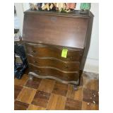 VINTAGE SECRETARY DESK, SOME DAMAGE TO FINISH, 30