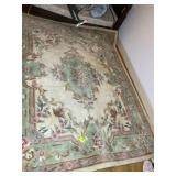 LARGE AREA RUG, 94 IN X 114 IN FLORAL PATTERN, PIN