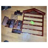 GROUP OF GOBEL/M.J. HUMMEL DISPLAY RACKS AND SHELF