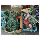 TWO TOTES OF MISCELLANEOUS HOLIDAY DECOR, CHRISTMA