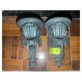 PAIR OF HEAVY CLAY MATERIAL, APPROX 17 IN TALL