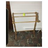VINTAGE WOODEN QUILT RACK, 31 IN WIDE X 40 IN TALL