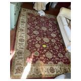 BURGUNDY AREA RUG, 79 IN X 113 IN