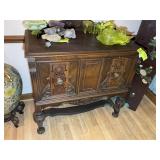 VINTAGE 2 DOOR WOODEN SIDE BOARD, 36 IN X 19 IN X
