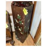 WOODEN BOX PLANT STAND WITH BIRDS AND FLOWERS, 12