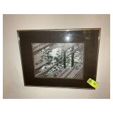 FRAMED AND MATTED PRINT, TITLED PUDDLE, BY MC ESCH