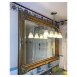 LARGE BEVEL GLASS FRAMED MIRROR, 59 IN X 46.5 IN